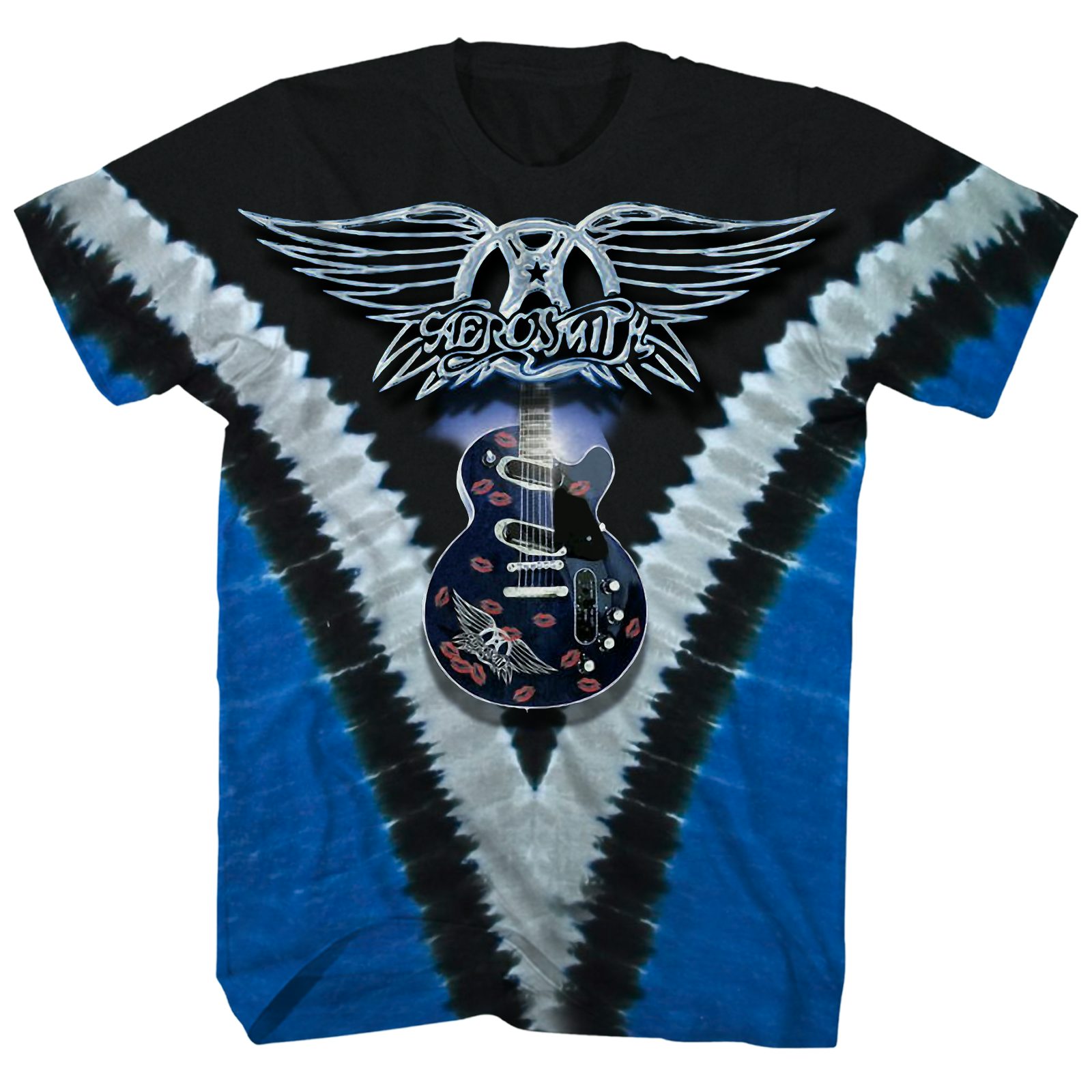 New AEROSMITH Guitar Tie Dye T Shirt